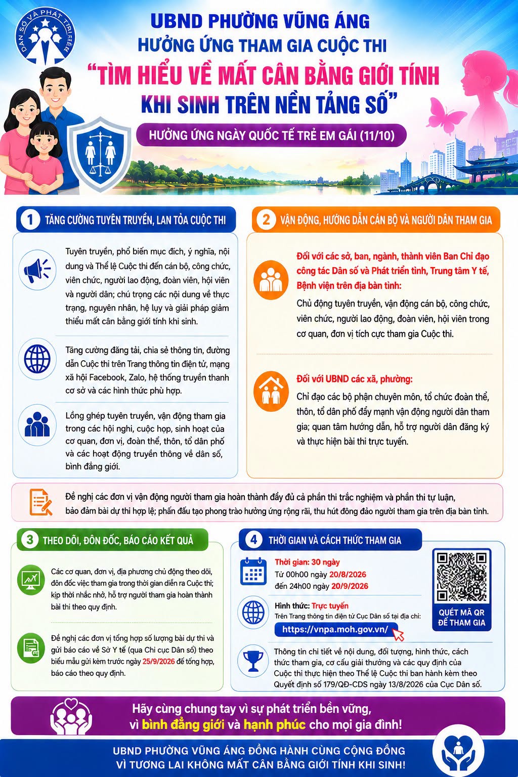 PHƯỜNG VŨNG ÁNG HƯỞNG ỨNG CUỘC THI “TÌM HIỂU VỀ MẤT CÂN BẰNG GIỚI TÍNH KHI SINH TRÊN NỀN TẢNG SỐ” 