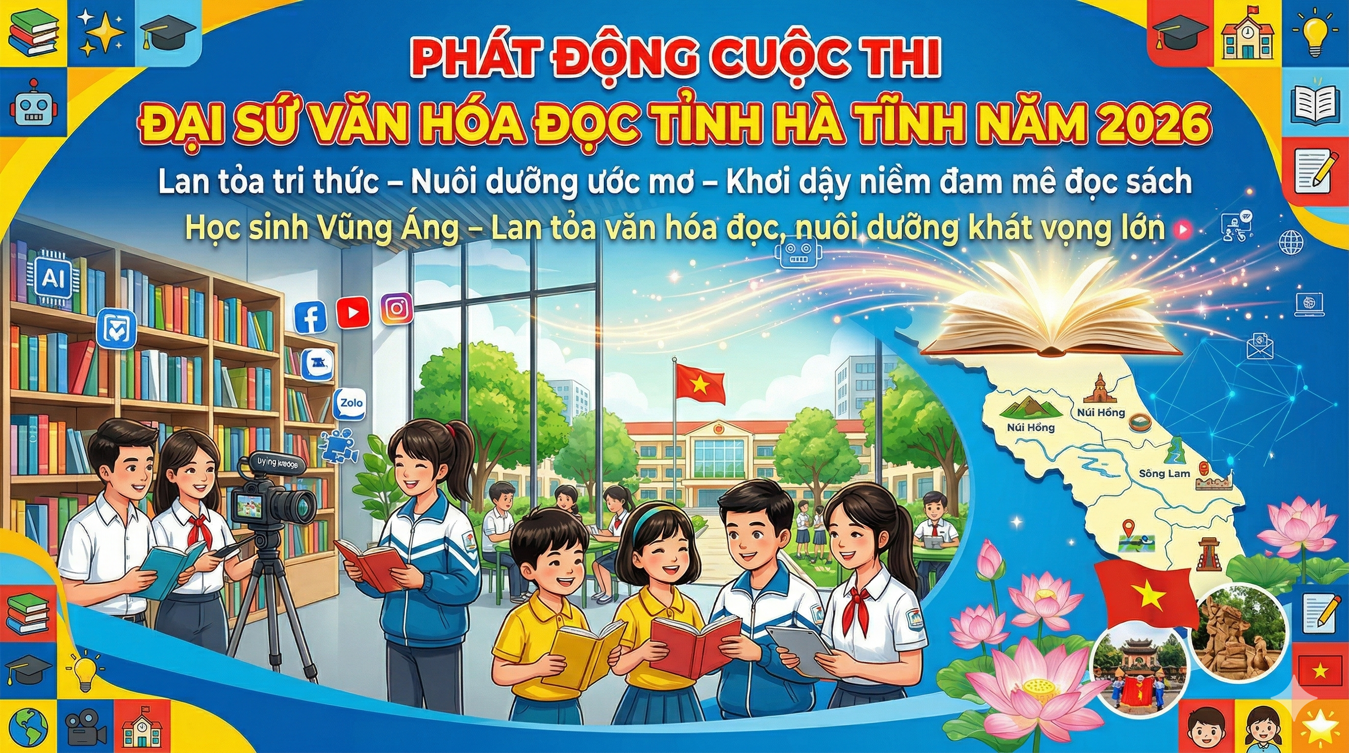 Phát động Cuộc thi Đại sứ Văn hóa đọc tỉnh Hà Tĩnh năm 2026