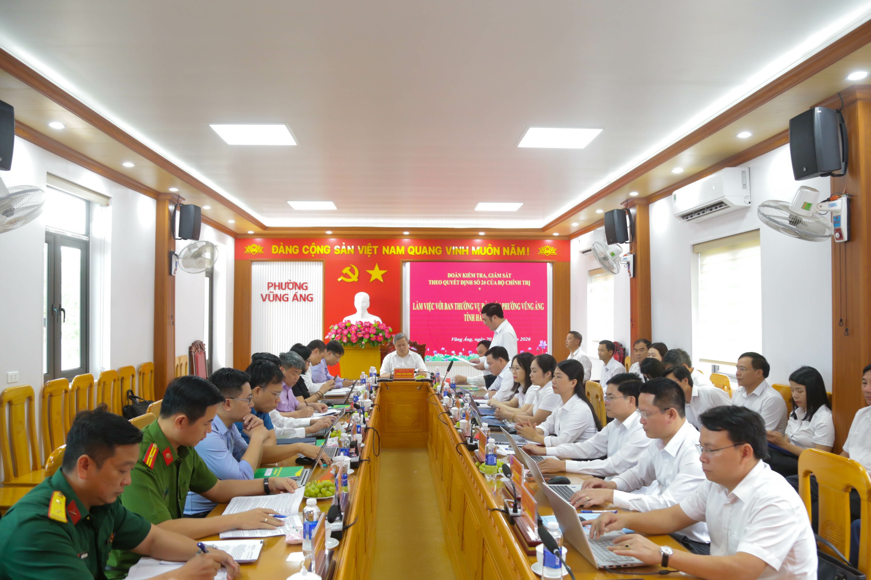 Đoàn kiểm tra, giám sát theo QĐ 24 của Bộ Chính trị, làm việc với Đảng ủy phường Vũng Áng - Hà Tĩnh