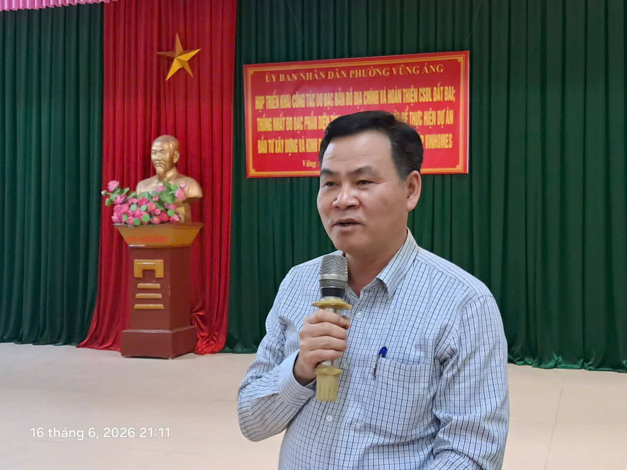 UBND PHƯỜNG VŨNG ÁNG HỌP THỐNG NHẤT ĐO ĐẠC LẬP BẢN ĐỔ ĐỊA CHÍNH PHỤC VỤ QUẢN LÝ ĐẤT ĐAI VÀ TRIỂN KHAI CÔNG TÁC BỒI THƯỜNG, HỖ TRỢ ĐẤT NÔNG NGHIỆP BỊ ẢNH HƯỞNG BỞI DỰ ÁN KHU CÔNG NGHIỆP VINHOMES. 