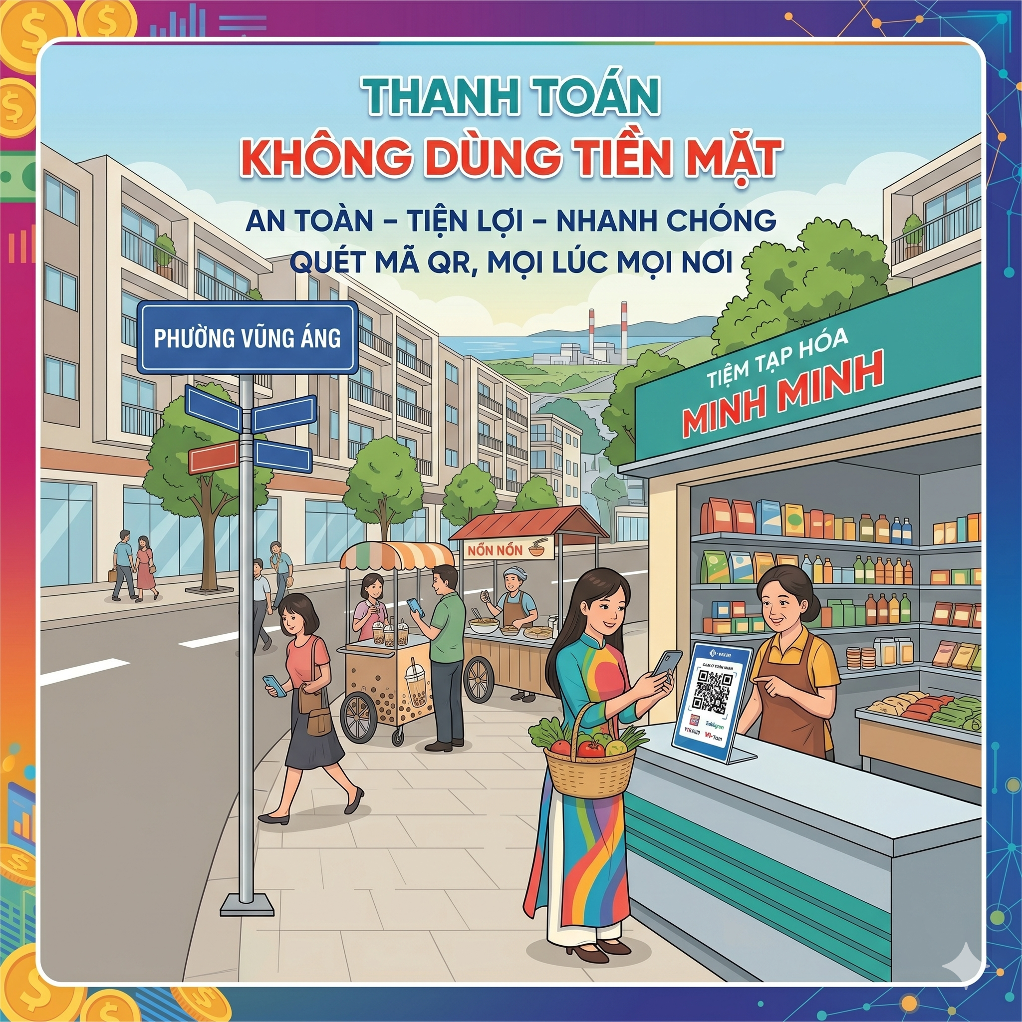 PHƯỜNG VŨNG ÁNG ĐẨY MẠNH THANH TOÁN KHÔNG DÙNG TIỀN MẶT, HƯỚNG TỚI XÂY DỰNG CÔNG DÂN SỐ