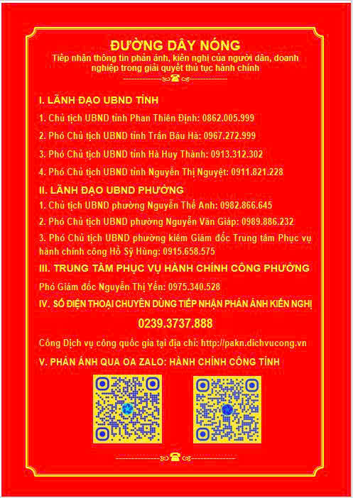 THÔNG TIN LIÊN HỆ ĐƯỜNG DÂY NÓNG