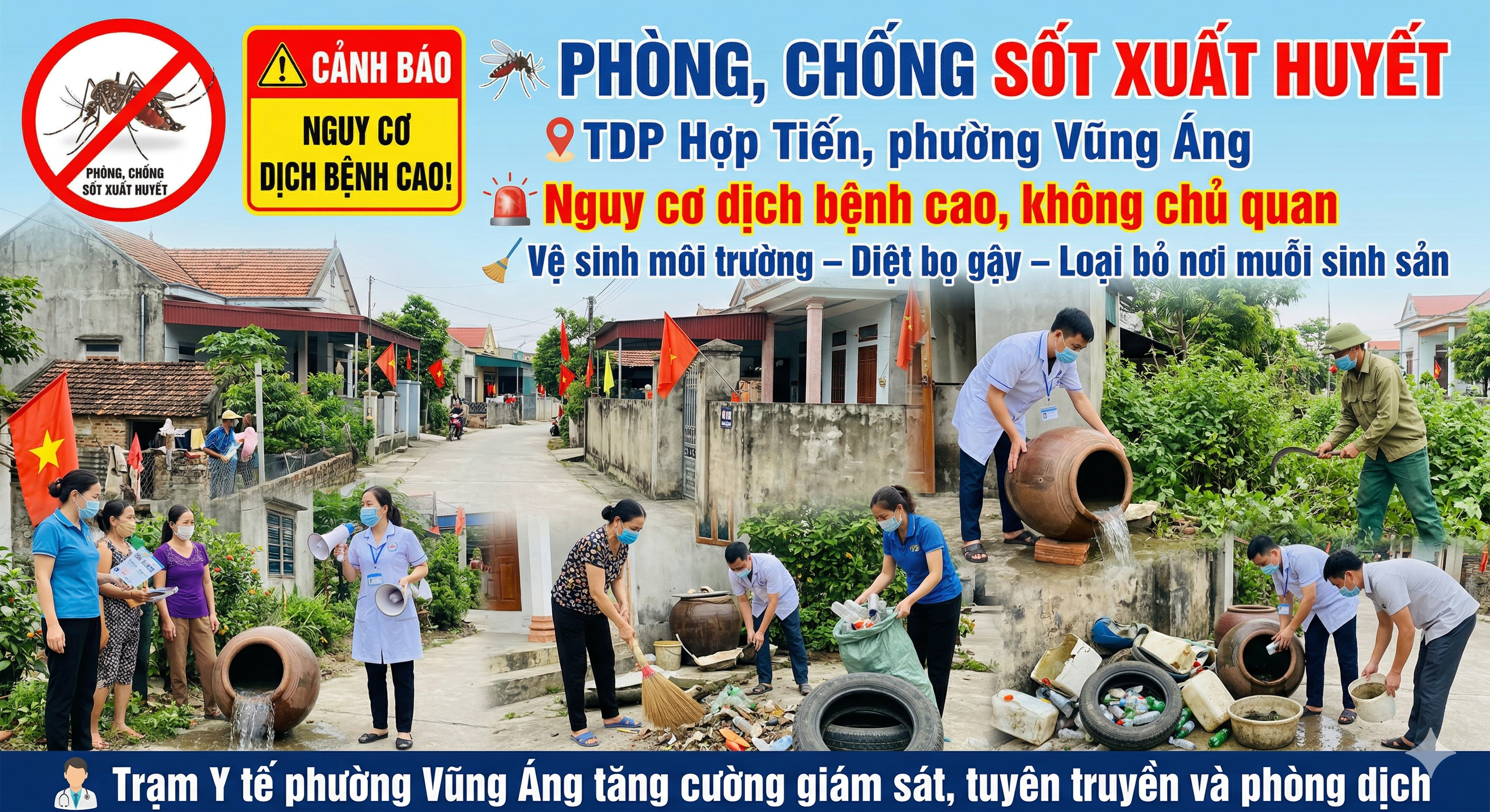 Cảnh báo nguy cơ sốt xuất huyết tại tổ dân phố Hợp Tiến, phường Vũng Áng