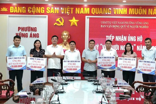 Ban vận động Quỹ “Vì người nghèo” phường Vũng Áng tổ chức tiếp nhận kinh phí ủng hộ Quỹ năm 2026.