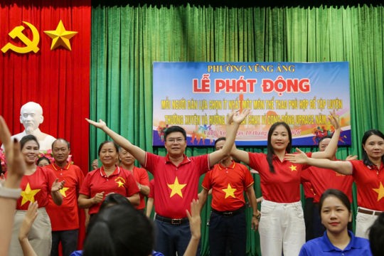 UBND phường Vũng Áng phát động “Mỗi người dân lựa chọn ít nhất một môn thể thao phù hợp để tập luyện thường xuyên”