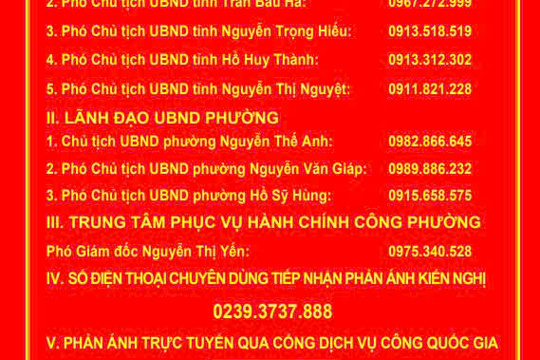 ĐƯỜNG DÂY NÓNG Tiếp nhận thông tin phản ánh, kiến nghị của người dân, doanh nghiệp trong giải quyết thủ tục hành chính
