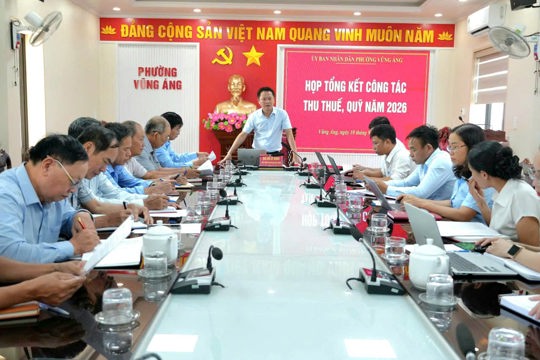 UBND phường Vũng Áng tổng kết công tác thu thuế, quỹ năm 2026.