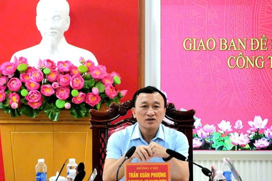 Ban chỉ đạo giải phóng mặt bằng phường Vũng Áng giao ban đánh giá kết quả, thực hiện các dự án GPMB các dự án. 