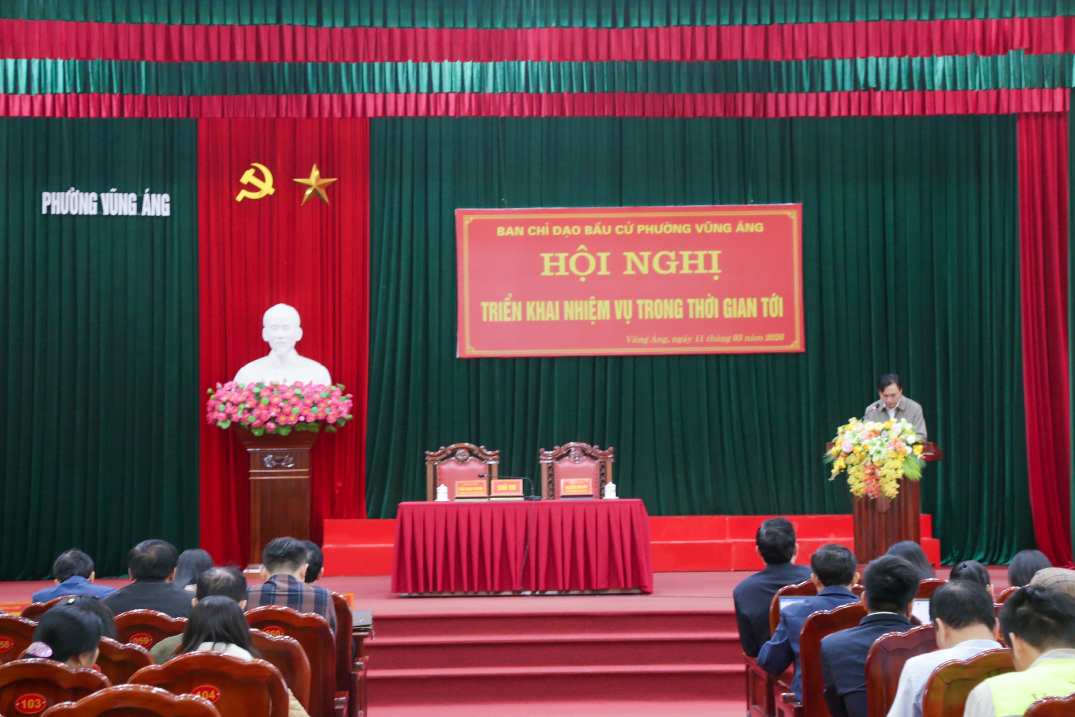 BAN CHỈ ĐẠO BẦU CỬ PHƯỜNG VŨNG ÁNG TỔ CHỨC HỘI NGHỊ TRIỂN KHAI NHIỆM VỤ GIAI ĐOẠN NƯỚC RÚT 
