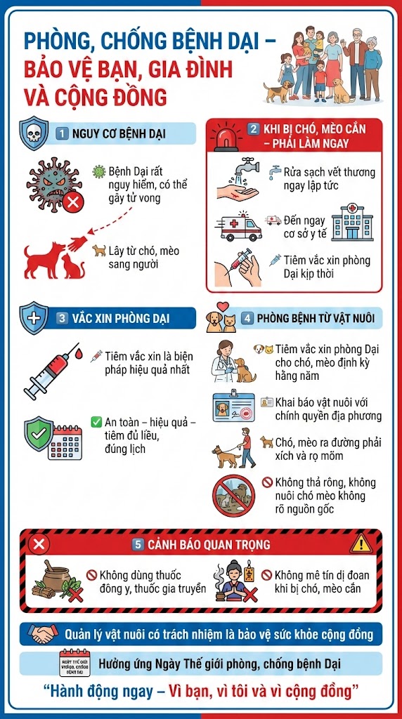 TĂNG CƯỜNG TUYÊN TRUYỀN PHÒNG, CHỐNG BỆNH DẠI; CHỦ ĐỘNG TIÊM CHỦNG PHÒNG BỆNH BẠI LIỆT VÀ CÁC BỆNH TRUYỀN NHIỄM Ở TRẺ EM